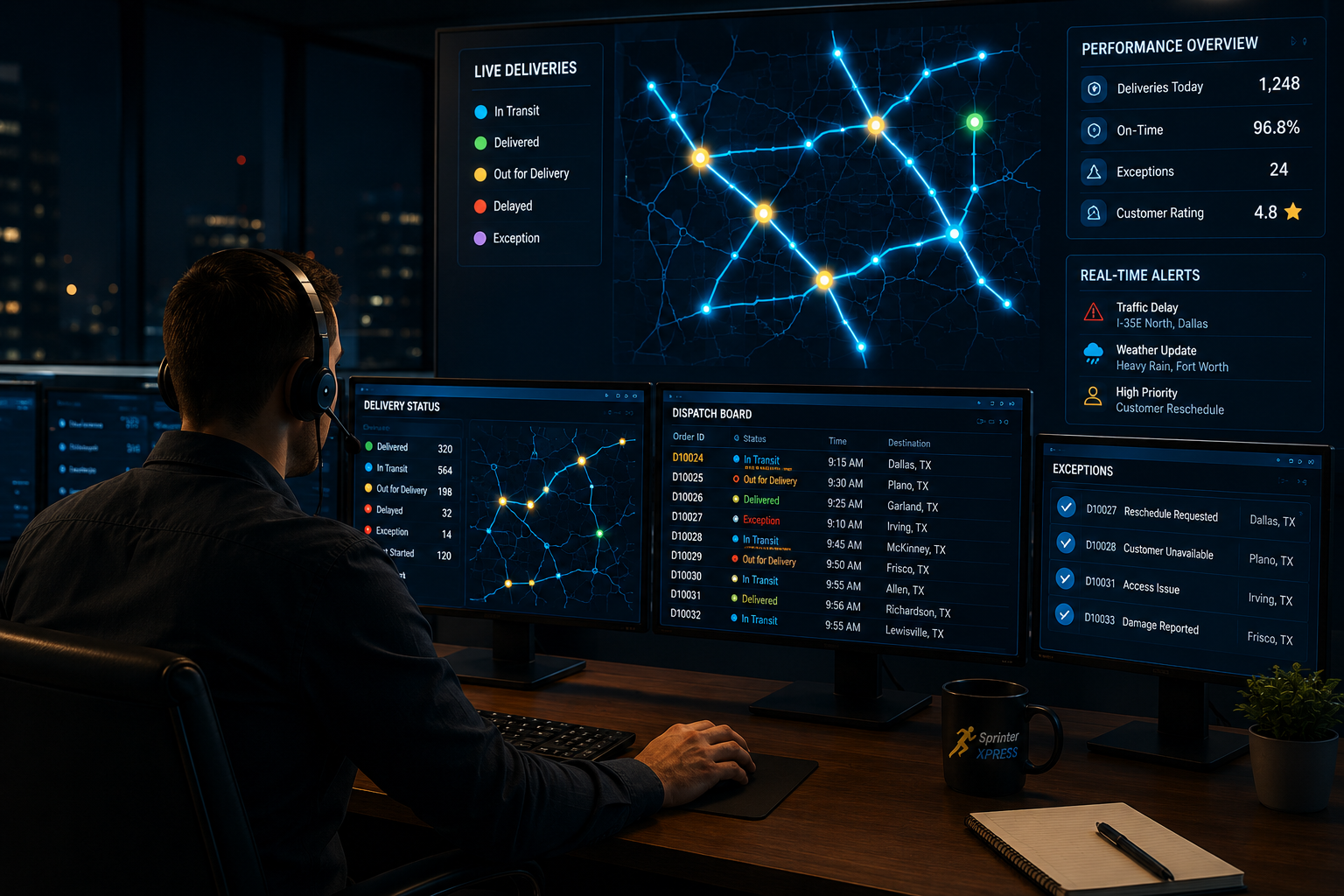 SprinterXPRESS Smart Dispatch Dashboard